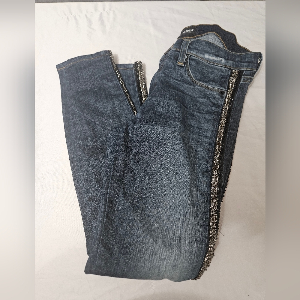 HUDSON Jeans Luna Crop Super Skinny Glam Side Strips!